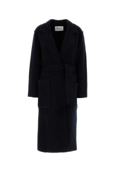 MAX MARA MAX MARA MIDNIGHT BLUE WOOL BLEND JENE COAT