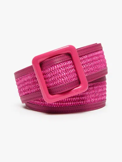 MAX MARA NYLON AND COTTON RAFFIA BELT