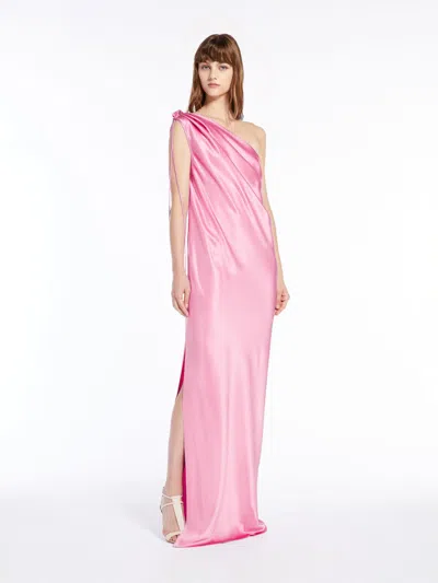 MAX MARA ONE-SHOULDER DRESS IN SILK SATIN