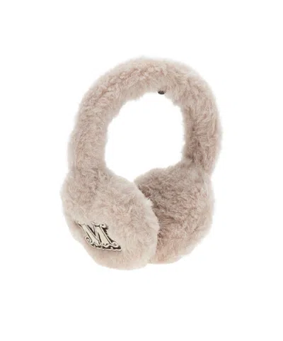 MAX MARA ALPACA AND WOOL TEDDY FABRIC EARMUFFS