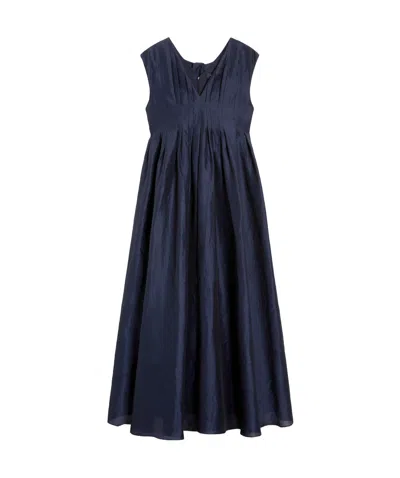 MAX MARA PLEATED COTTON AND RAMIE DRESS