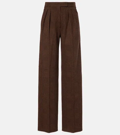 MAX MARA PONZA COTTON AND WOOL-BLEND WIDE-LEG PANTS