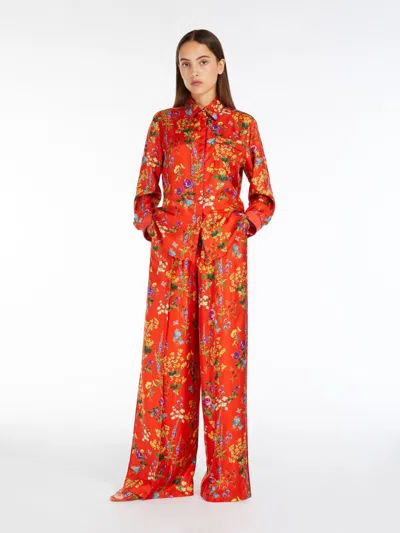 MAX MARA PRINTED SILK PYJAMA-STYLE SHIRT