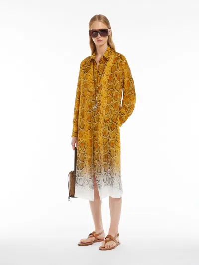 MAX MARA PRINTED SILK SHIRT DRESS