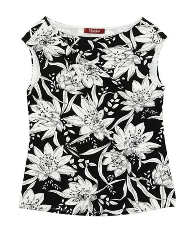 MAX MARA PRINTED T-SHIRT WITH ROUND NECK