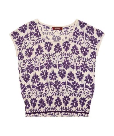 MAX MARA PRINTED T-SHIRT WITH ROUND NECK