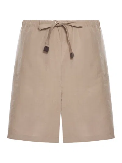 MAX MARA PURE LINEN AND SILK CARGO SHORTS