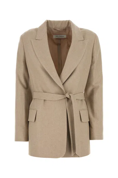 MAX MARA GIACCA RANDERS IN MISTO LANA CAPPUCCINO DONNA