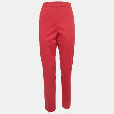 MAX MARA RED GABARDINE REGULAR FIT TROUSERS L