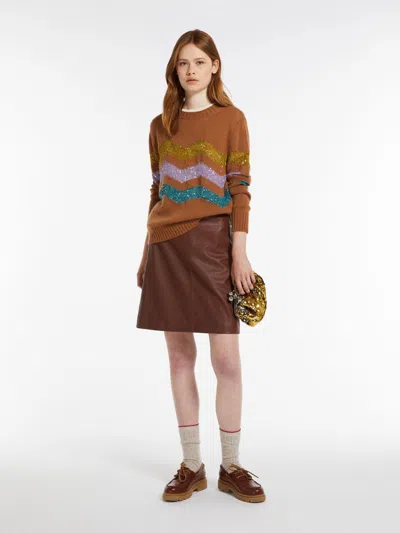 MAX MARA SEQUIN-EMBELLISHED MOHAIR YARN SWEATER