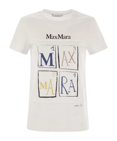 MAX MARA PRINTED COTTON REGULAR T-SHIRT