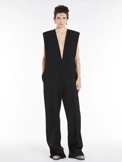 MAX MARA SLEEVELESS STRETCH WOOL JUMPSUIT