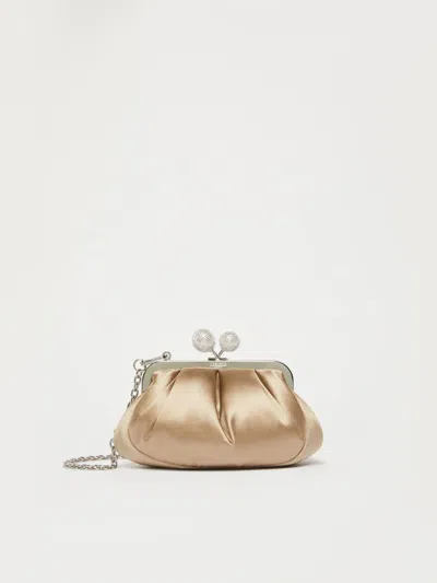 MAX MARA SMALL SATIN PASTICCINO BAG WITH RHINESTONES