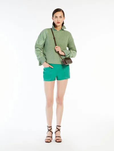 MAX MARA STRETCH CANVAS FITTED SHIRT