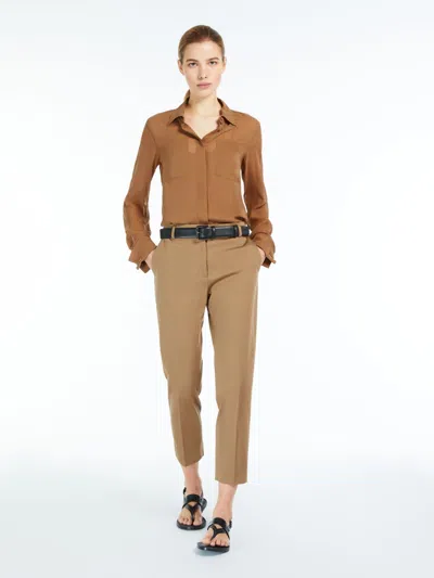 MAX MARA STRETCH SATIN CROPPED TROUSERS