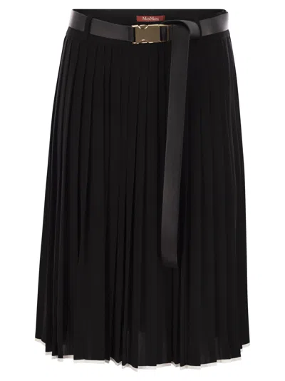 MAX MARA MAX MARA STUDIO SAVANA PLEATED SKIRT WITH BELT