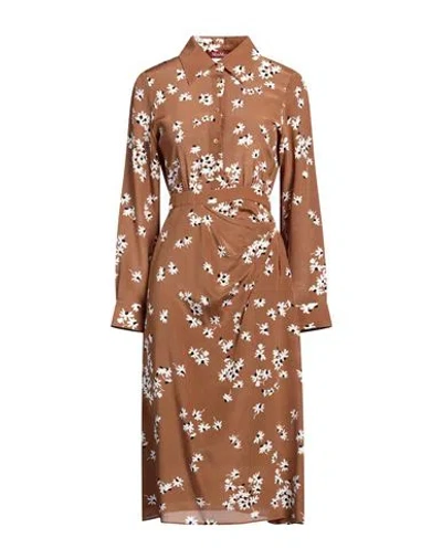 MAX MARA MAX MARA STUDIO WOMAN MIDI DRESS KHAKI SIZE 2 SILK, ACETATE