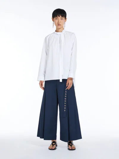 MAX MARA TIE-DETAIL POPLIN SHIRT