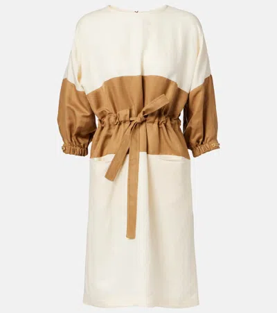 MAX MARA VASTO LINEN AND SILK SWEATER DRESS