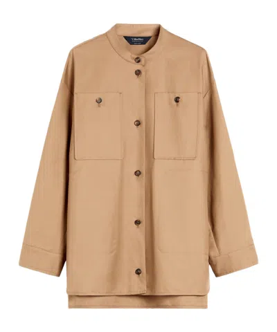 MAX MARA WATER-REPELLENT TWILL MANDARIN-NECK JACKET