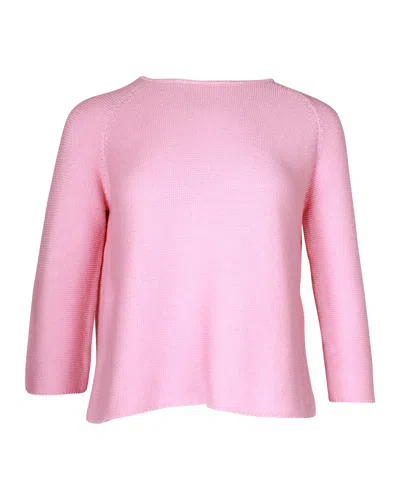 MAX MARA WEEKEND BY MAX MARA CREWNECK KNIT SWEATER IN PINK COTTON