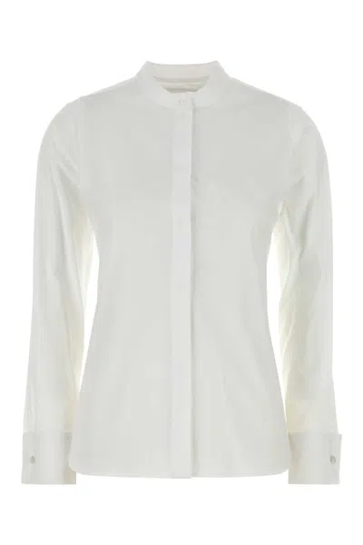 MAX MARA MAX MARA WHITE STRETCH POPLIN SHIRT