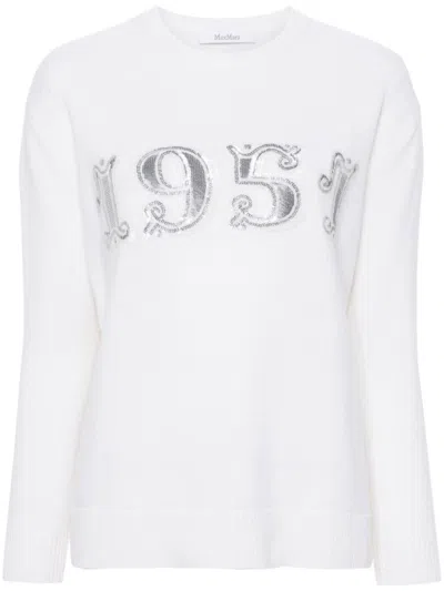 MAX MARA WOMEN WHITE WOOL AND CASHMERE BLEND SWEATER, XS LUXURY SWEATERS & KNITWEAR FOR WOMEN DARVEYS
