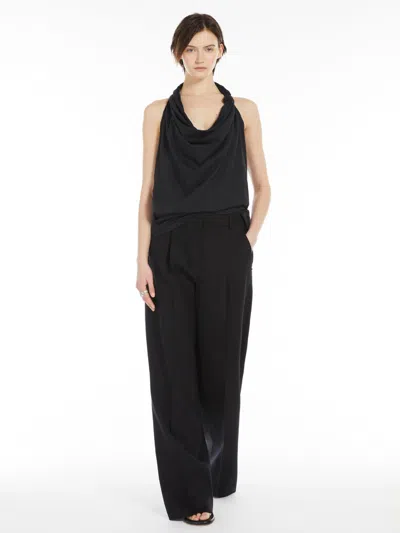 MAX MARA WIDE-FIT DOUBLE-FACED CADY TROUSERS