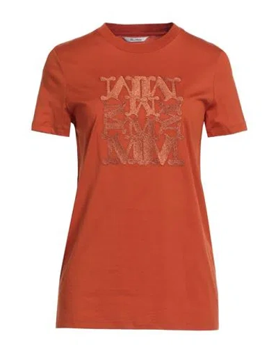 MAX MARA MAX MARA WOMAN T-SHIRT ORANGE SIZE S COTTON