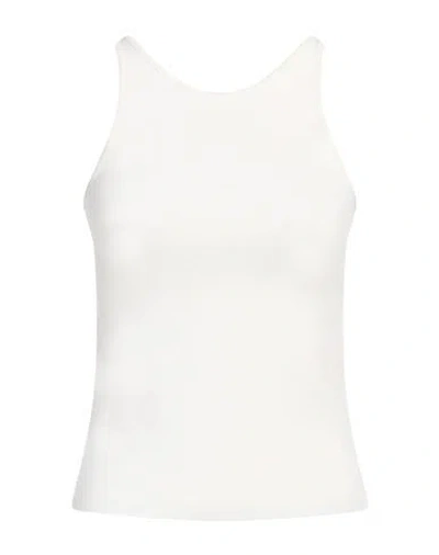 MAX MARA MAX MARA WOMAN TANK TOP IVORY SIZE L VIRGIN WOOL, POLYAMIDE, ELASTANE