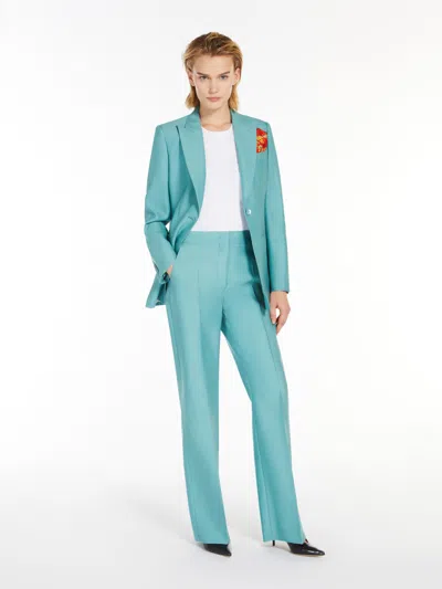 MAX MARA WOOL AND SILK FLARED TROUSERS