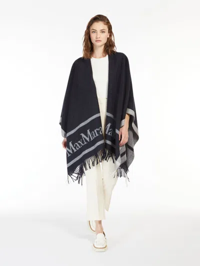 MAX MARA WOOL CLOAK WITH FRINGES