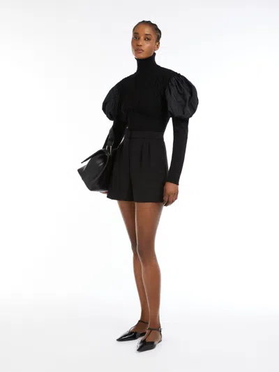 MAX MARA WOOL JUMPER WITH TAFFETA SLEEVES