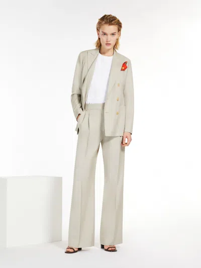 MAX MARA WOOL, SILK AND MOHAIR CANVAS BLAZER