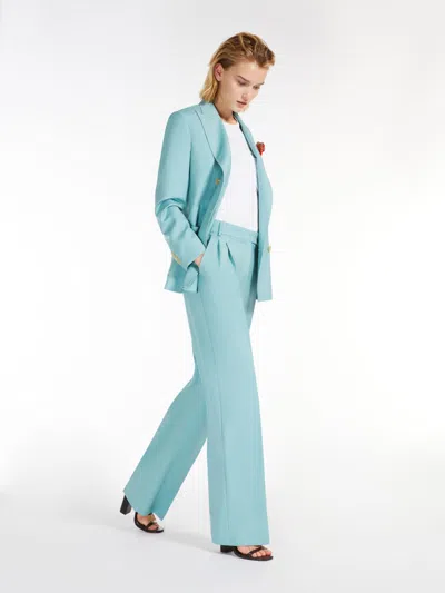 MAX MARA WOOL, SILK AND MOHAIR WIDE-LEG TROUSERS
