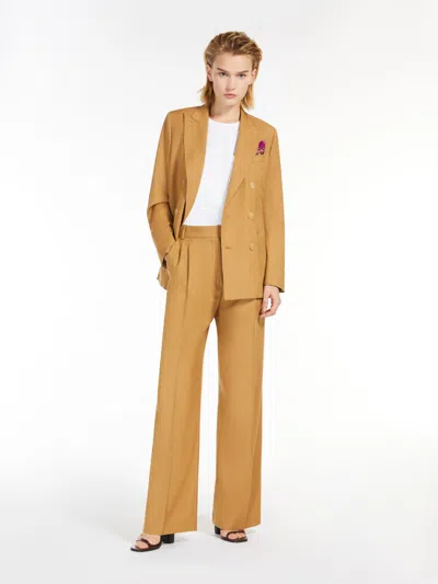 MAX MARA WOOL, SILK AND MOHAIR WIDE-LEG TROUSERS