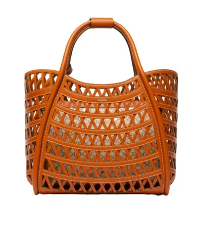 MAX MARA MAX MARA LOGO PLAQUE CUT-OUT TOTE BAG