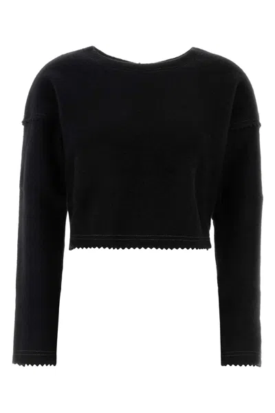 MAX MARA MAX MARA BLACK WOOL BLEND CRESPO SWEATER
