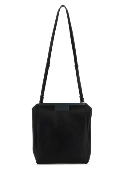 MAX MARA MAX MARA BLACK LEATHER MM SUMMER SHOULDER BAG