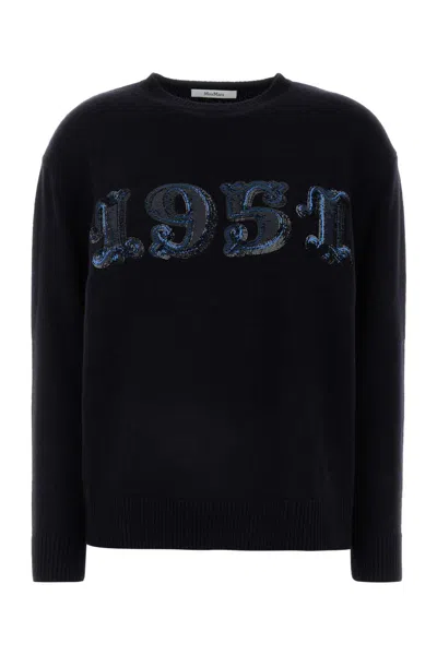 MAX MARA MAX MARA BLACK WOOL BLEND PLATA SWEATER