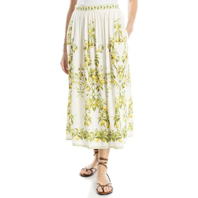 MAX STUDIO MAX STUDIO BORDER PRINT MAXI SKIRT