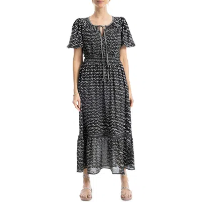 MAX STUDIO MAX STUDIO BUBBLE SLEEVE TIERED MAXI DRESS