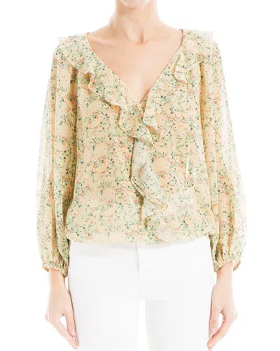 MAX STUDIO RUFFLE FRONT BUBBLE HEM BLO