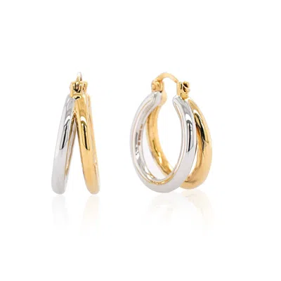 MAXCOLOR 14K GOLD RESIN FILLED ELECTROFORM TWO TONE HOOPS