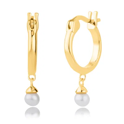 MAXCOLOR VERMEIL GOLD OVER STERLING SILVER HUGGIE HOOP EARRINGS