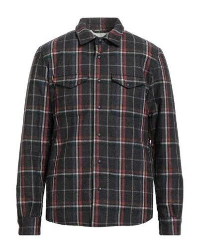 MAZZARELLI MAZZARELLI MAN SHIRT DARK BROWN SIZE L VIRGIN WOOL