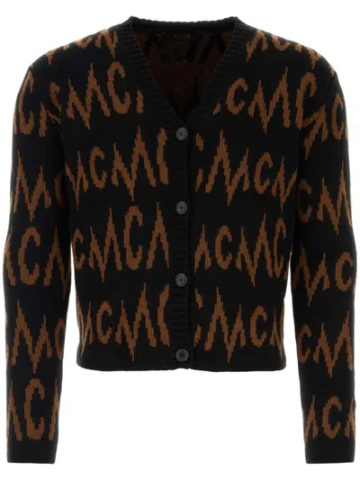 MCM INTARSIA-KNIT LOGO CARDIGAN