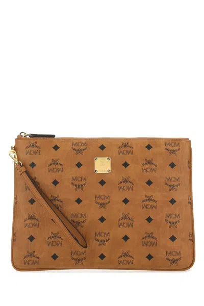 MCM PRINTED CANVAS CLUTCH