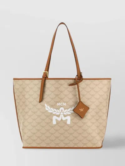 MCM PRINTED CANVAS SHOPPING BAG