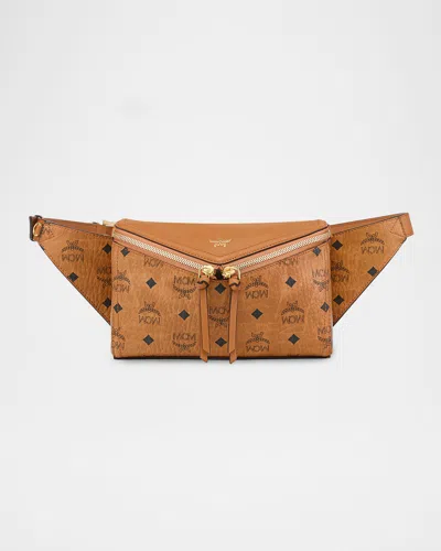 MCM VISETOS ZIP FAUX LEATHER SHOULDER BAG